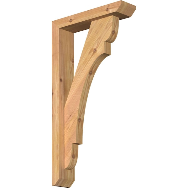 Ekena Millwork Olympic Slat Smooth Bracket w/ Offset Brace, Western Red Cedar, 3 1/2"W x 14"D x 26"H BKT0402X14X26OLY06SWR - main